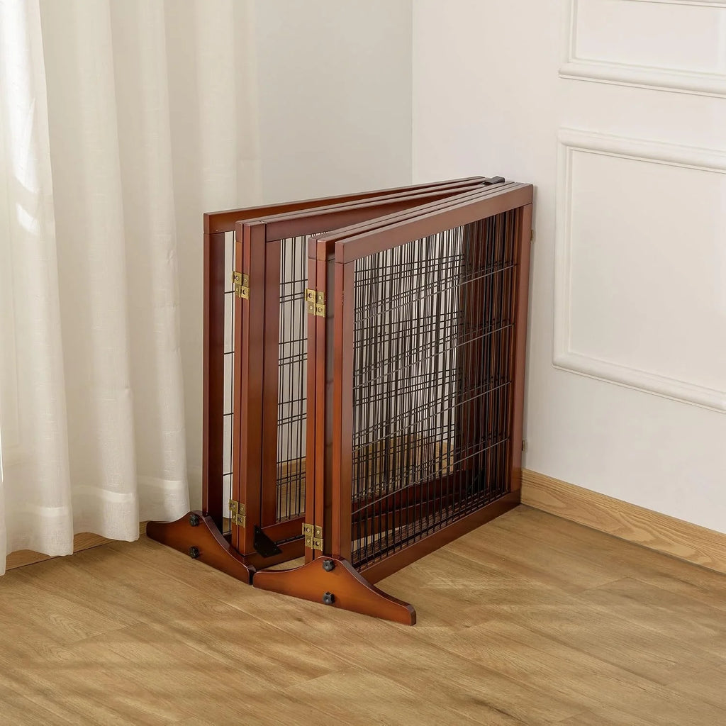 PawHut Brama dla psa regulowana wolnostojąca 70x432 cm Kawa