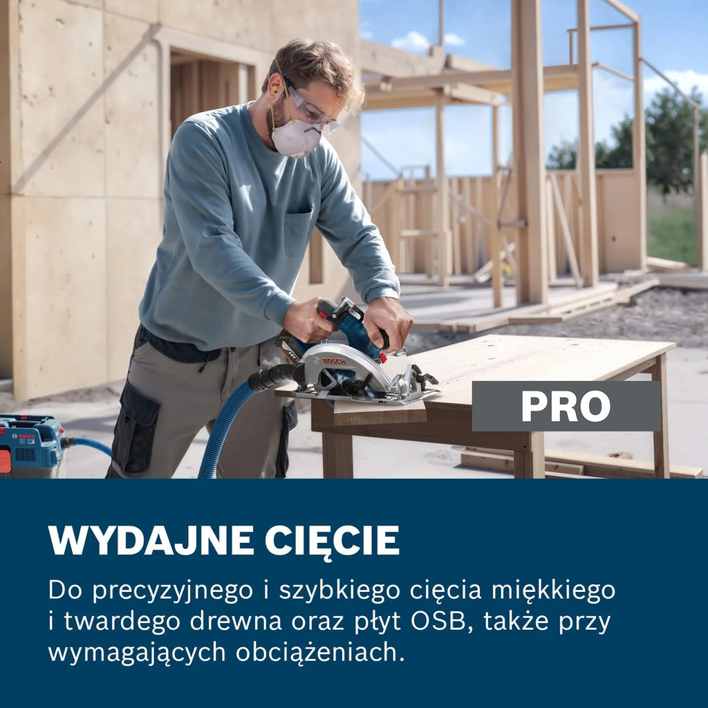 Bosch PRO 18V System Akumulatorowa pilarka tarczowa GKS GKS18V-68-2 (prowadnica do cięć pod kątem, tarcza, L-BOXX 238)