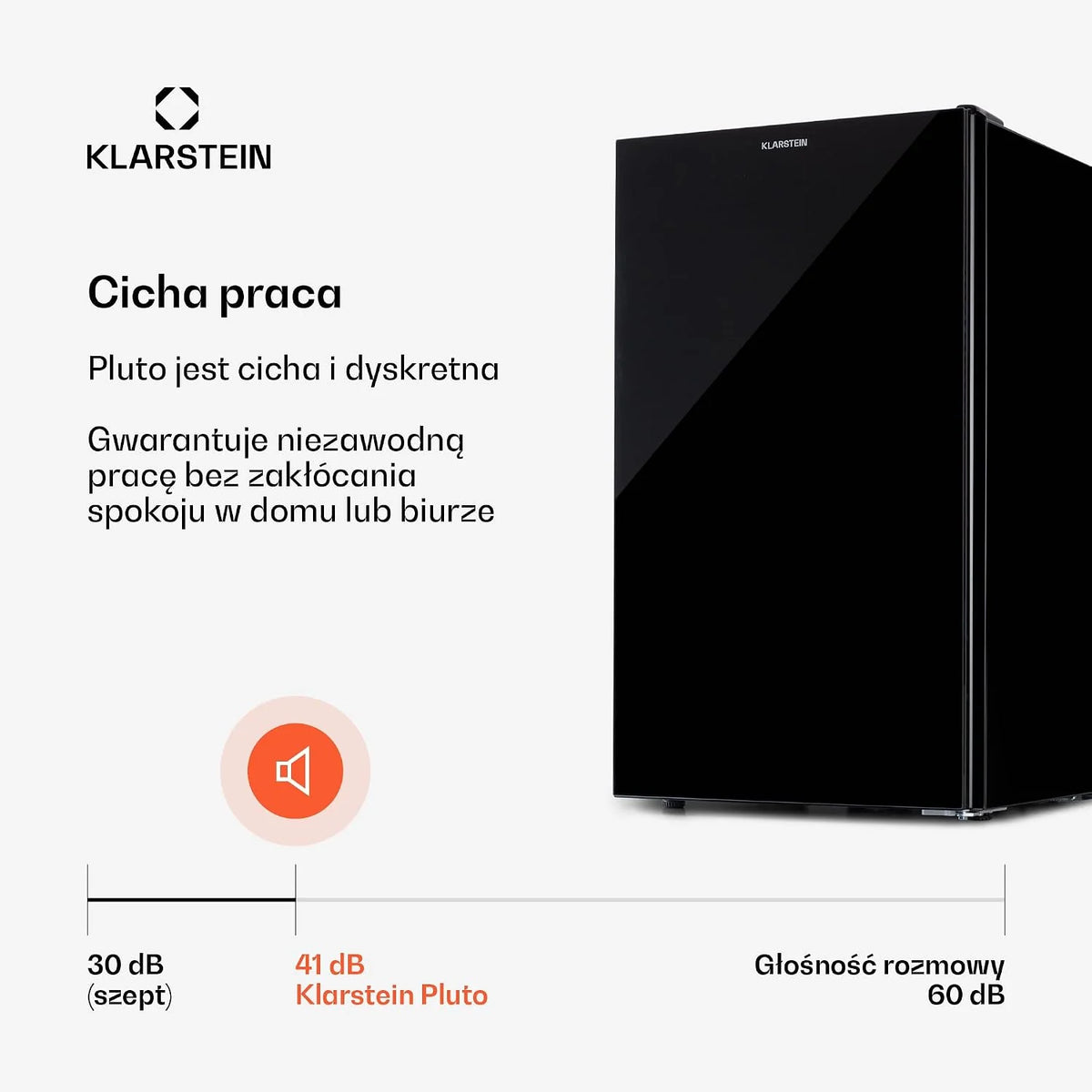 Klarstein Pluto Zamrażarka 90.5cm 60L Czarna