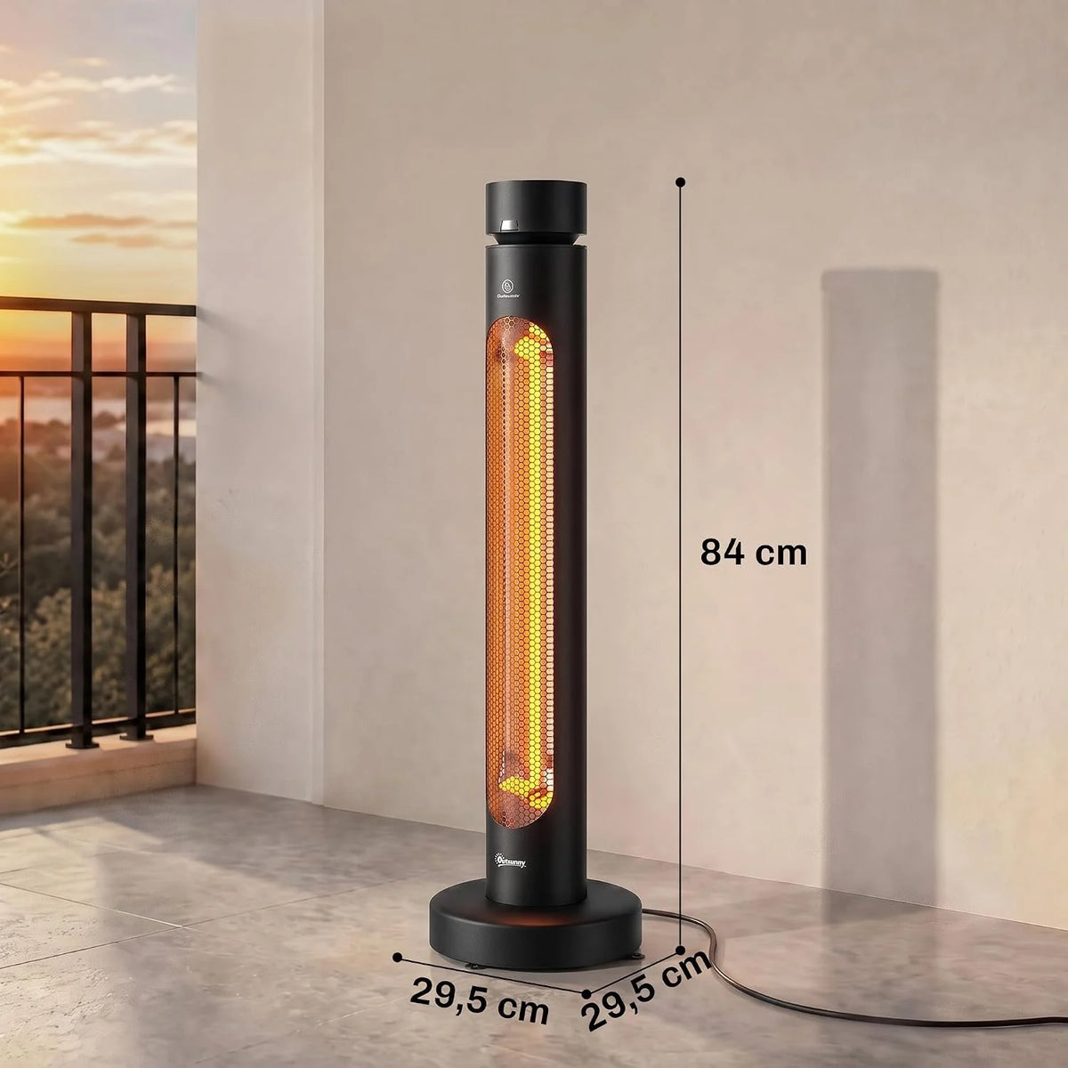 Outsunny Promiennik podczerwieni 2000 W z włókna węglowego promiennik