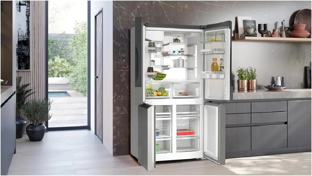 SIEMENS KF96DPPEA iQ700 lodówko-zamrażarka, 183 x 90,5 cm, chłodzenie 574 l i zamrażanie 199 l, noFrost, hyperFresh 0 stopni, światło LED, podświetlana tylna ścianka z multiAirflow