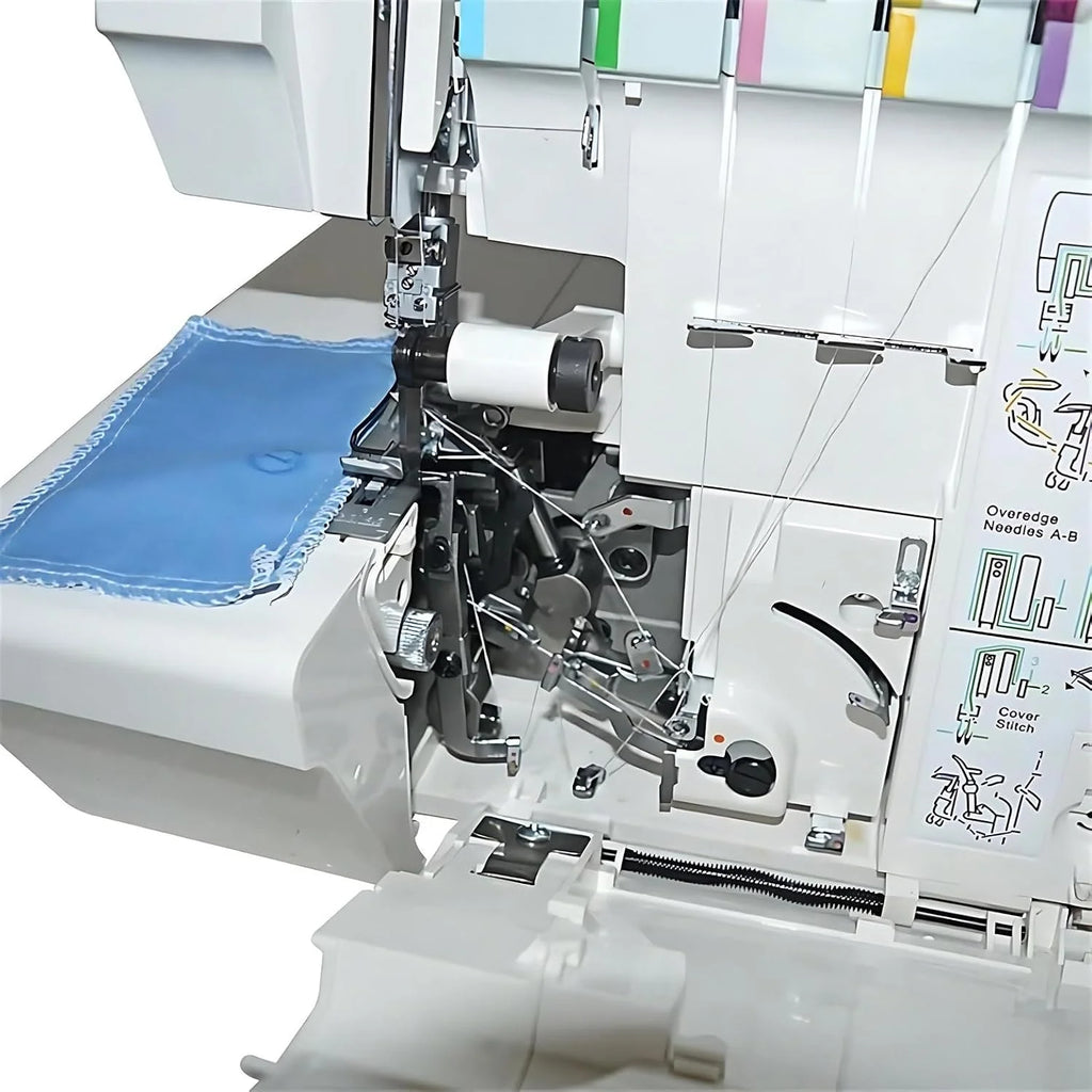 Profesjonalny Overlock Z Funkcją ściegu Krytego, Półprzemysłowy, Z Możliwością Szycia ściegiem 2-3-4-5, Z PUłapką Na ścieg, Zatrzaskowymi Stopkami I Regulowanym Rozstawem Nitek