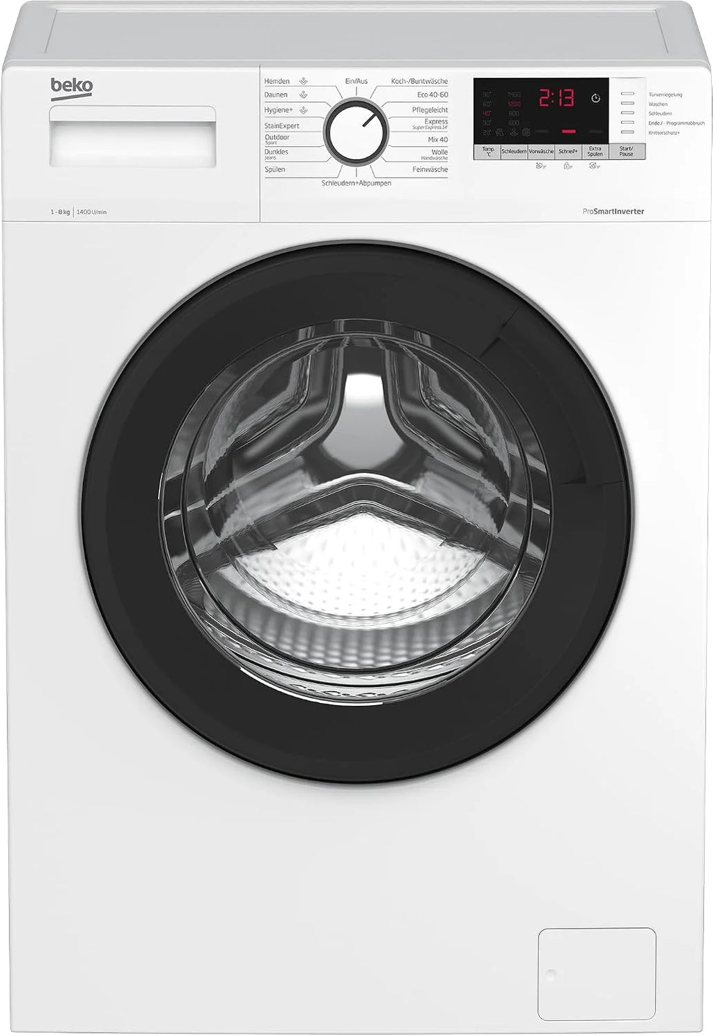 Beko WLM81434NPSA pralka wolnostojąca, w pełni automatyczna, 8 kg, SteamCure, funkcja uzupełniania AddXtra, wybór wirowania 1400 obr./min, higiena + nadaje się dla alergików, biała