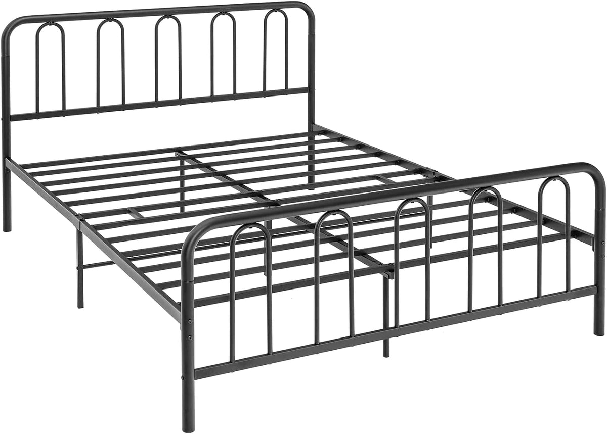 COSTWAY Metalowa rama łóżka, na materac 200 x 160 cm, rama łóżka podwójnego, ze stelażem, z miejscem do przechowywania pod łóżkiem, metalowe łóżko dla gości