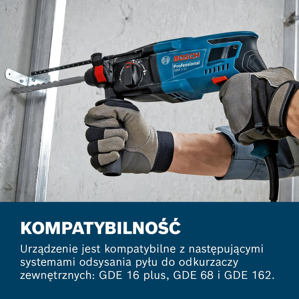Bosch Professional Młot udarowo-obrotowy GBH 2-21 Professional (uchwyt SDS plus, rękojeść dodatkowa, sukno maszynowe, ogranicznik głębokości, walizka)