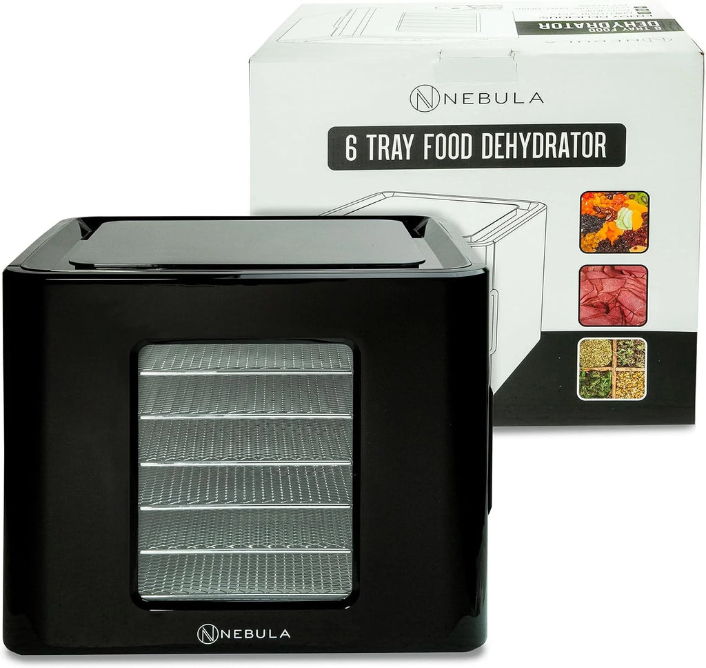 Nebula Dehydrator żywności z 6 tacami ze stali nierdzewnej, Sterowanie dotykowe LED, Regulowana temperatura 35-70C, 48-godzinny timer, Suszarka do żywności dla, Owoce, Veg, Mięso, Grzyby, Zioła