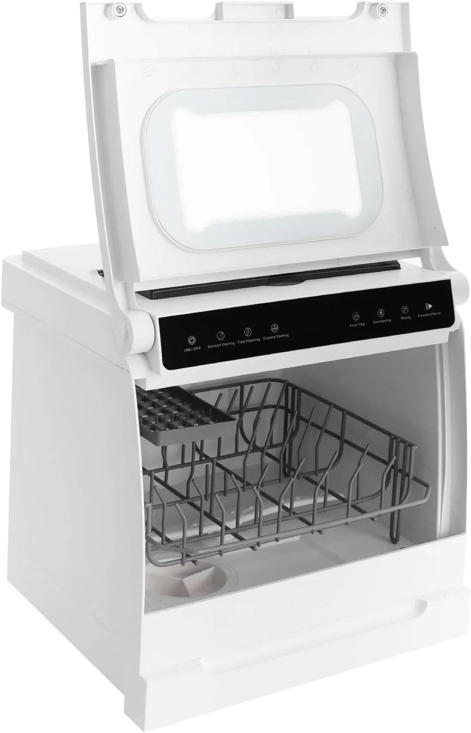 Wolnostojąca zmywarka 1100 W 52 dB zmywarka stołowa 220 V wielofunkcyjna obsługa ekranu dotykowego zmywarka 360° podwójne ramiona natryskowe wolnostojąca zmywarka stołowa 4-6 nakryć