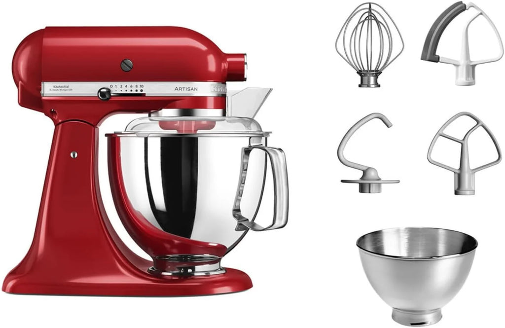 KitchenAid Robot Kuchenny, Metal, Czerwony/Biały, Pojemność: 4,8 Litra