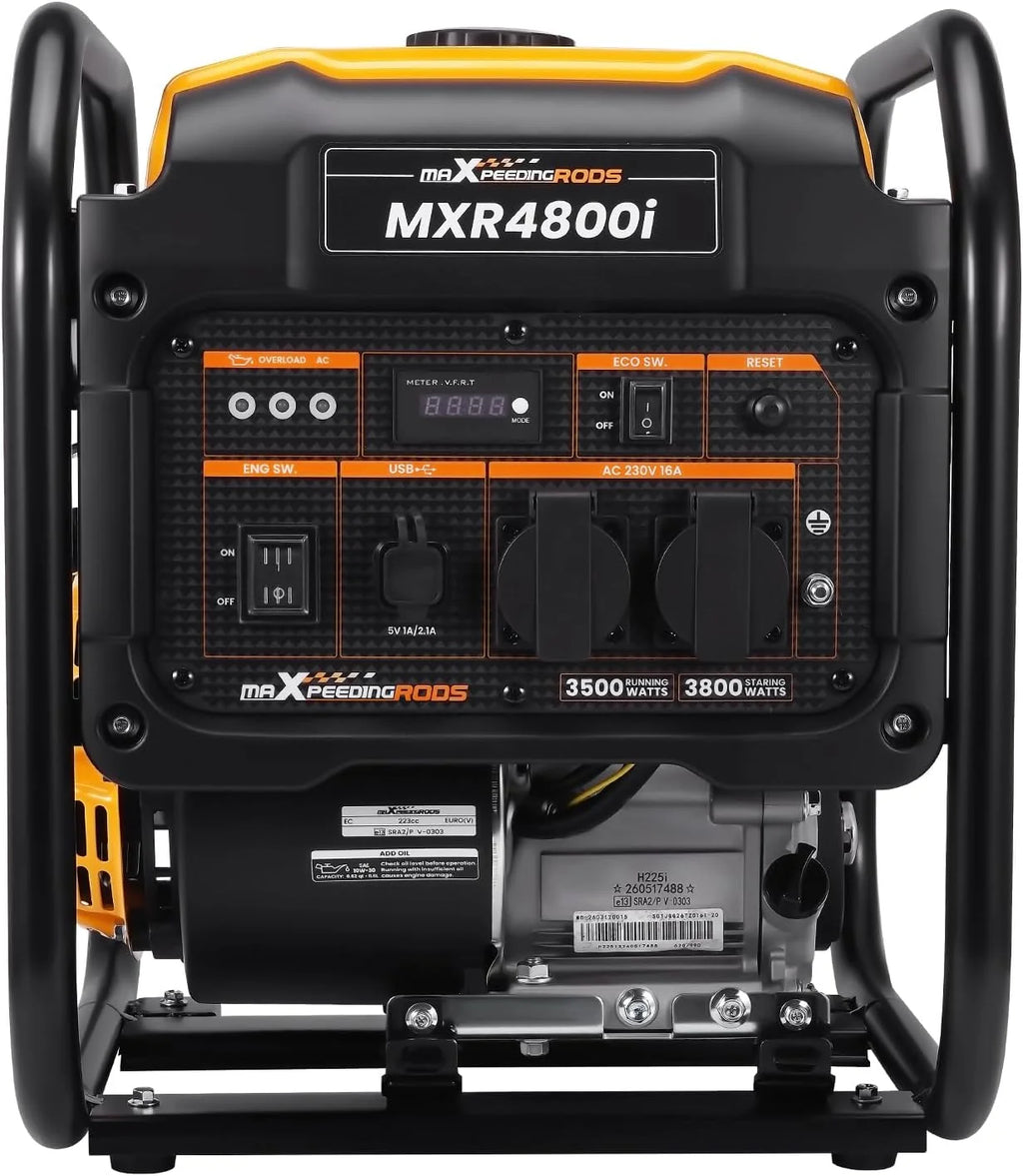 maXpeedingrods Inwerterowy generator prądu 3800 W, benzynowy, 4-suwowy