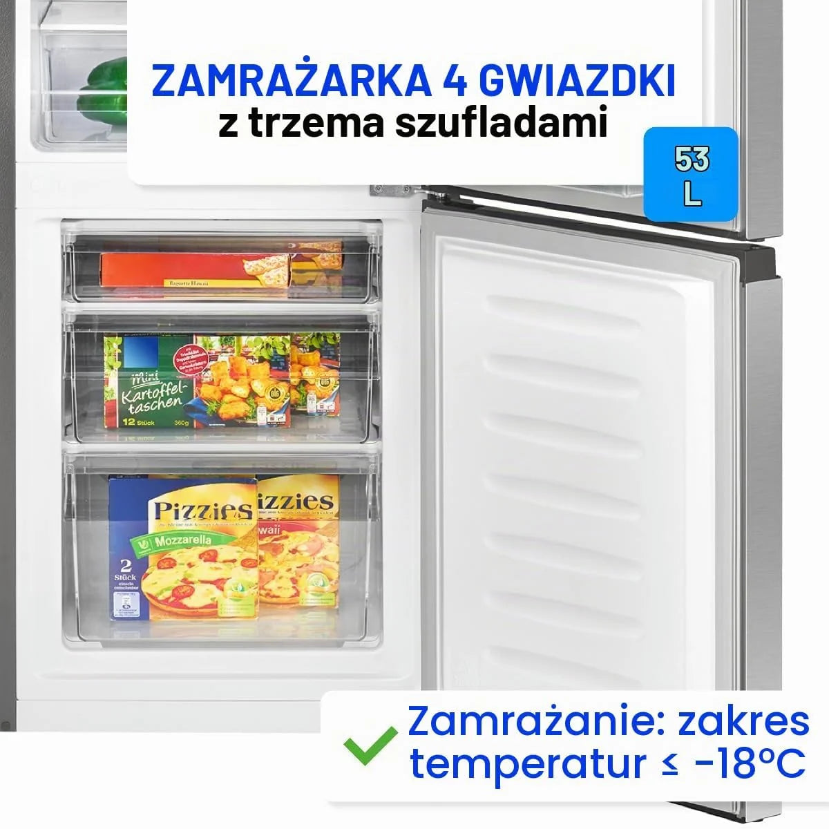 Bomann KG322-1-stal nierdzewna 175L Lodówka i zamrażarka, Pojemność netto 175 litrów, płynna regulacja temperatury, zawiasy drzwi po prawej stronie, wymienne, regulowane nóżki