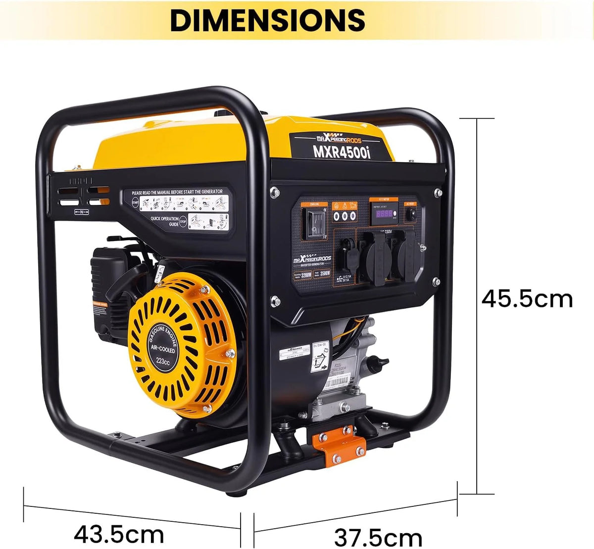 maXpeedingrods Inwerterowy generator prądu 3500 W benzynowy