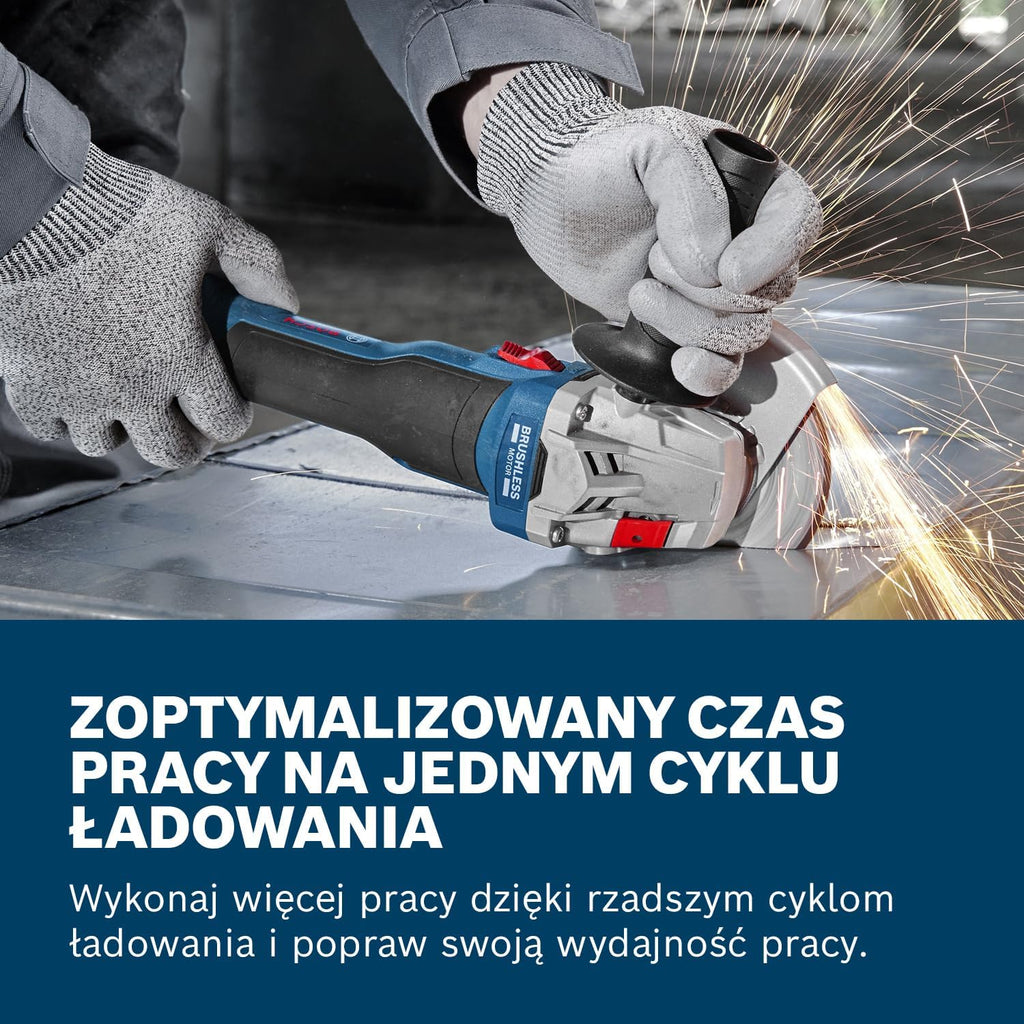 Bosch Professional 18 V firmy Bosch: akumulatorowa szlifierka kątowa GWS 18V-8 (Ø tarczy 125 mm, walizka L-BOXX)
