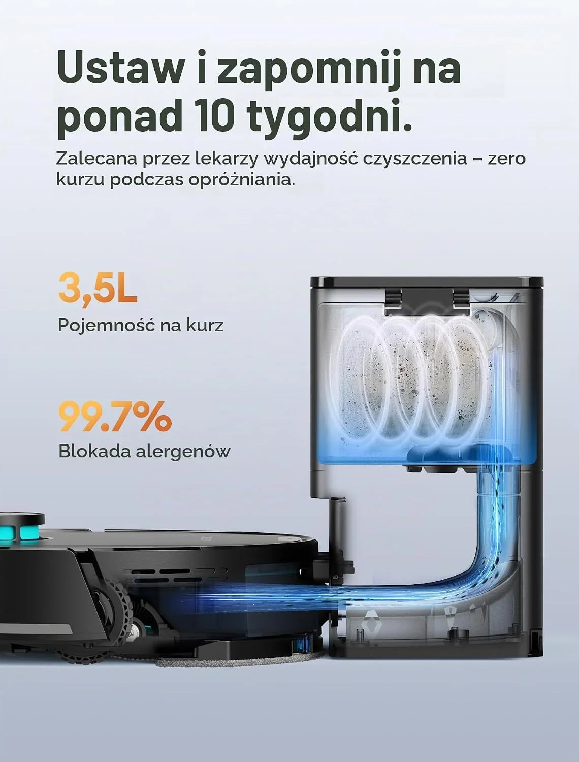 Ultenic T20 Pro Robot Odkurzający z Samooóżnianiem, 8000 Pa, Cichy, Sterowanie WiFi/Bluetooth/Alexa/App, 6 Trybów Czyszczenia, Idealny do Sierści Zwierząt