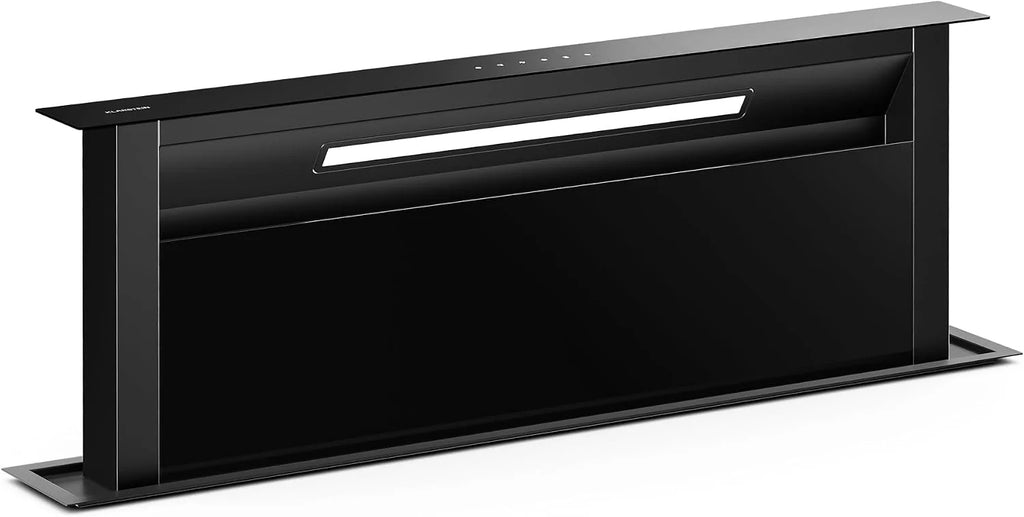 Klarstein Velaire Okap kuchenny 90 cm - A++ Downdraft, przepływ powietrza 906 m³/h, obsługa dotykowa, LED, cichy, filtr nadaje się do mycia w zmywarce, okap kuchenny 90 cm