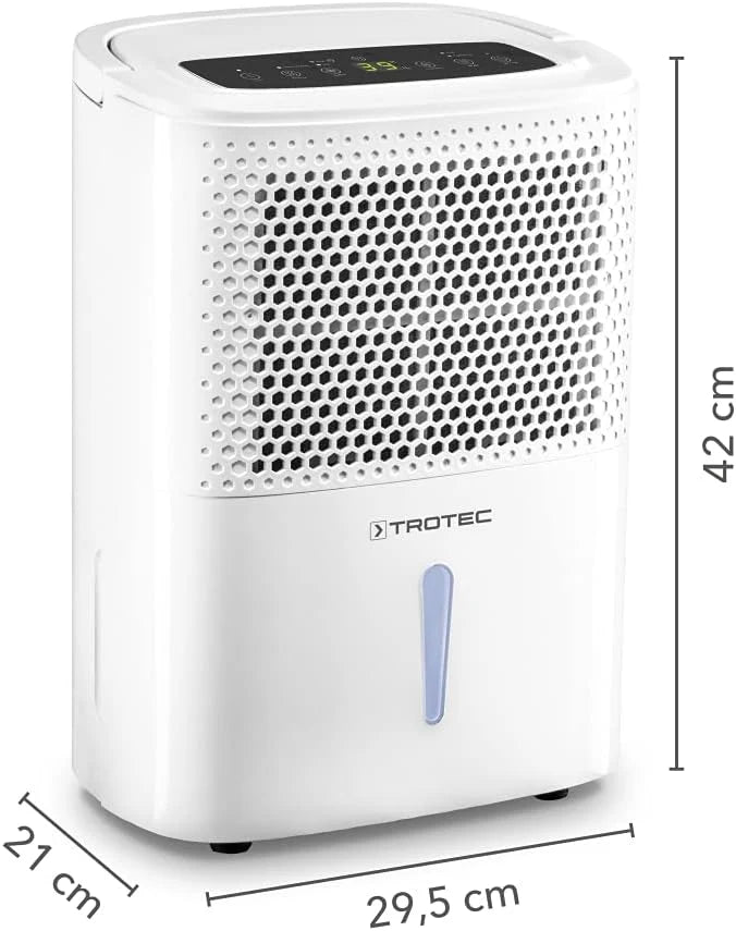 TROTEC Osuszacz powietrza elektryczny TTK 26 E – wydajność 10 L/dzień – powierzchnia 15 m² / 37 m³ – urządzenie osuszające z funkcją automatycznego wyłączania