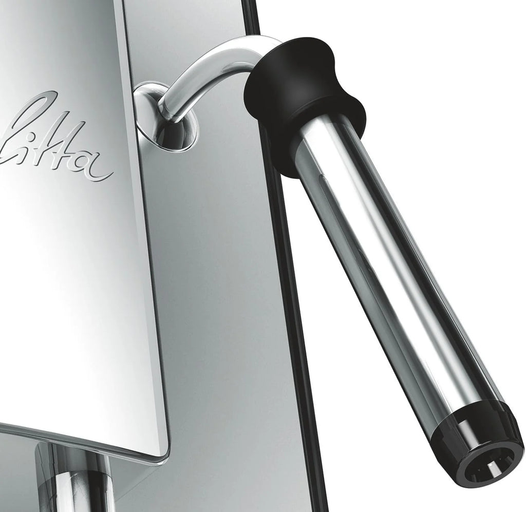 Melitta Caffeo Solo & Milk E953-202, smukły automatyczny ekspres do kawy z dyszą do spieniania mleka, 1,2 l, srebrny