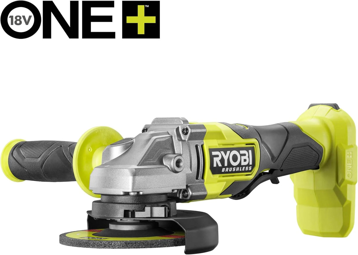 RYOBI - Szlifierka kątowa 2000 W śr. 230 mm - 6600 obr./min - uchwyt tylny obracany o 180° - Soft Start - Dostarczany z 1 metalową tarczą tnącą o średnicy 230 mm i 1 kluczem serwisowym - EAG2000-G