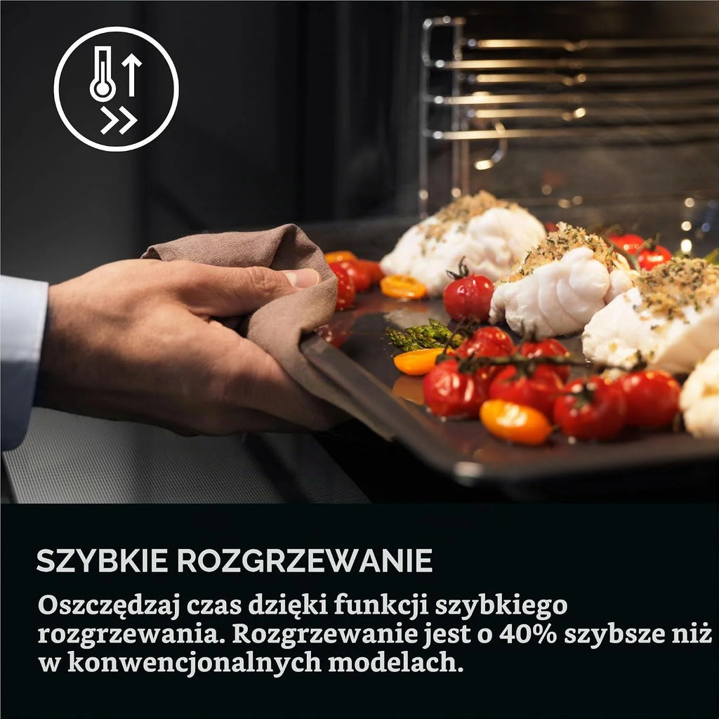 AEG 6 WiFi piekarnik do zabudowy, SteamCrisp – 25% pary, TR6PB50WSB