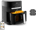 TEFAL EY5068 Easy Fry&Grill Vision Frytkownica beztłuszczowa na gorące powietrze, 4,2 l, grill, technologia Extra Crisp, energooszczędna, ekran dotykowy, 8 programów automatycznych, aplikacja, czarny
