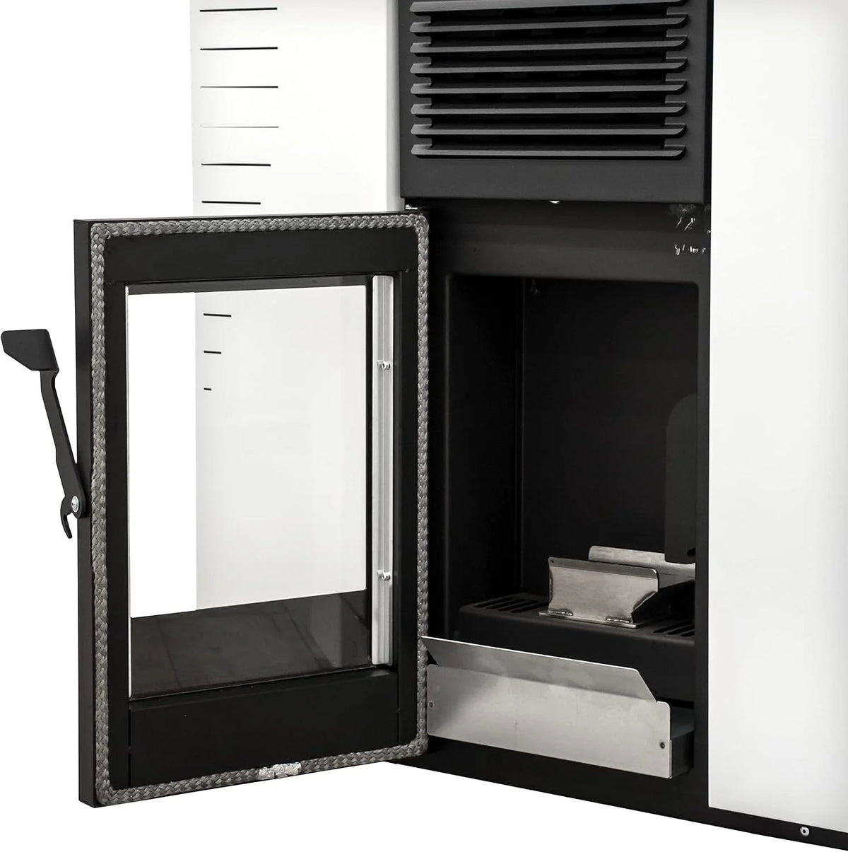 STUFE A PELLET ITALIA - Marmolada 14 kW Kanał WIFI - Wydajność 92%, Nagrzewa 130 m², 5 prędkości i mocy, autonomia 19 h, programowalny, 24 miesiące , BIAŁY