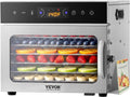 VEVOR Odwadniacz żywności 6 tacek ze stali nierdzewnej, elektryczna suszarka do żywności 400 W regulowana temperatura zegara, liofilizator do suszonego mięsa, owoców, warzyw, ziół