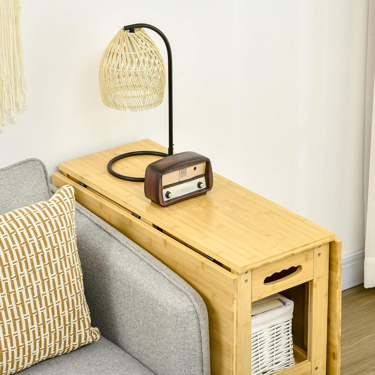 HOMCOM Składany stół dla 6 osób 149,5 x 80 x 73,5 cm Naturalny