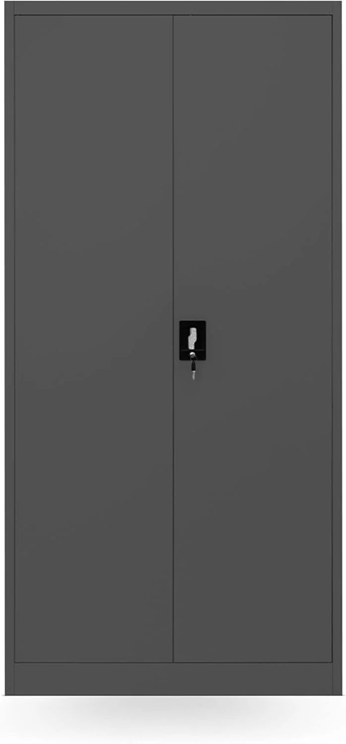 Szafa Gospodarcza Socjalna Metalowa JAN NOWAK DAWID | Pojemna Pracownicza Szafka Ubraniowa Trzystrefowa Ryglowany Zamek Dwudrzwiowa Drążek Na Ubrania | 90 x 185 x 45 cm (Antracytowa)