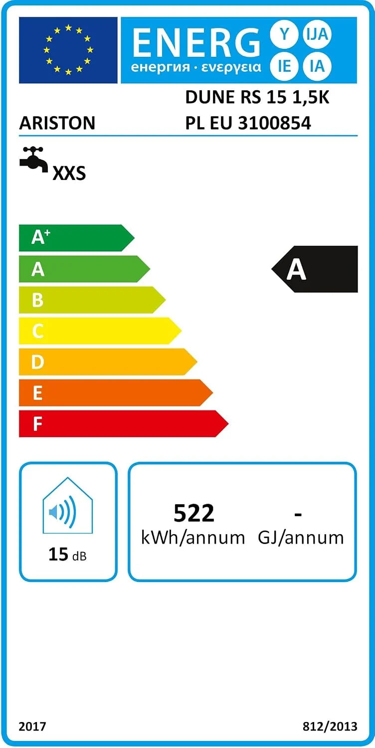 Ariston Dune RS 15 Litrów 3100854 Nad Umywalkowy Podgrzewacz Wody Bojler Elektryczny. Przeznaczony do instalacji w Polsce
