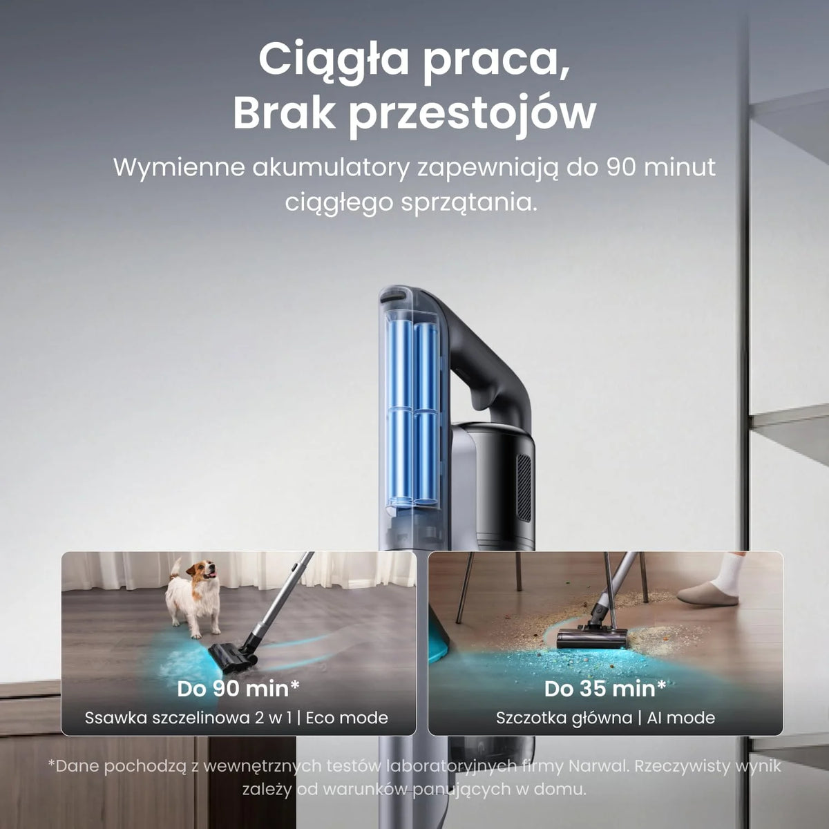 Narwal V50 Bezprzewodowy Odkurzacz Pionowy 210AW z Bazą Ładującą