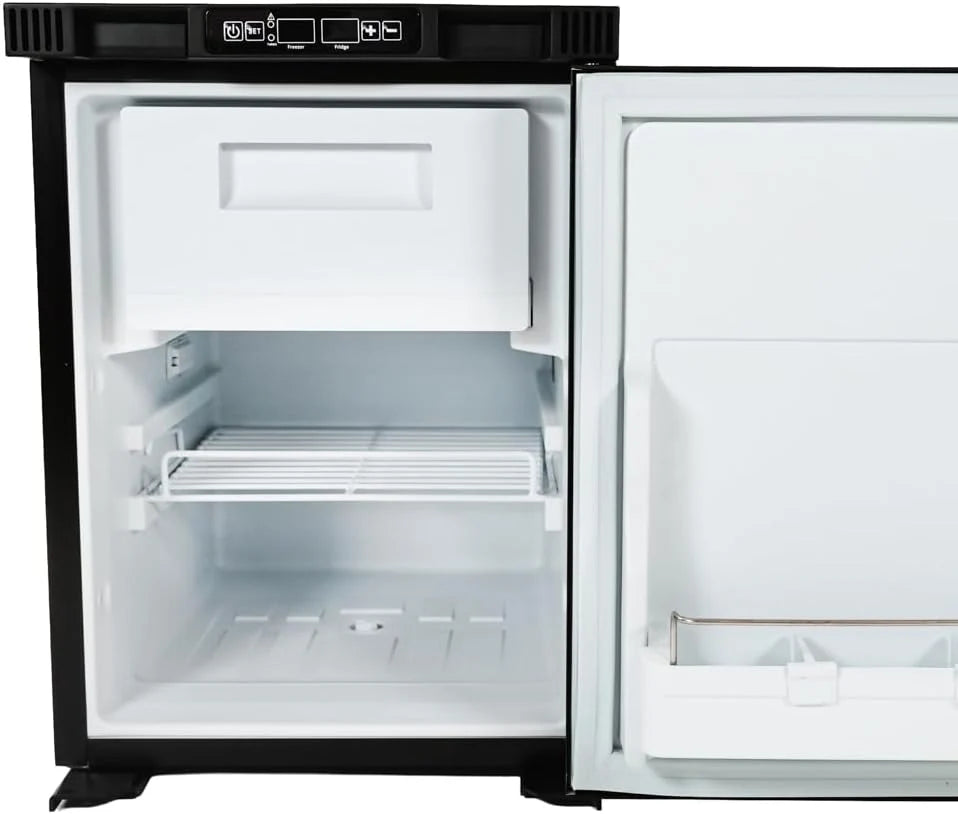 Yolco RL50M lodówka z kompresorem do zabudowy, 42,6 l – 12 V/24 V/230 V, lodówka kempingowa z zamrażarką, aplikacja Bluetooth, tryb turbo i tryb nocny, wyjmowana strefa zamrażania, do przyczepy
