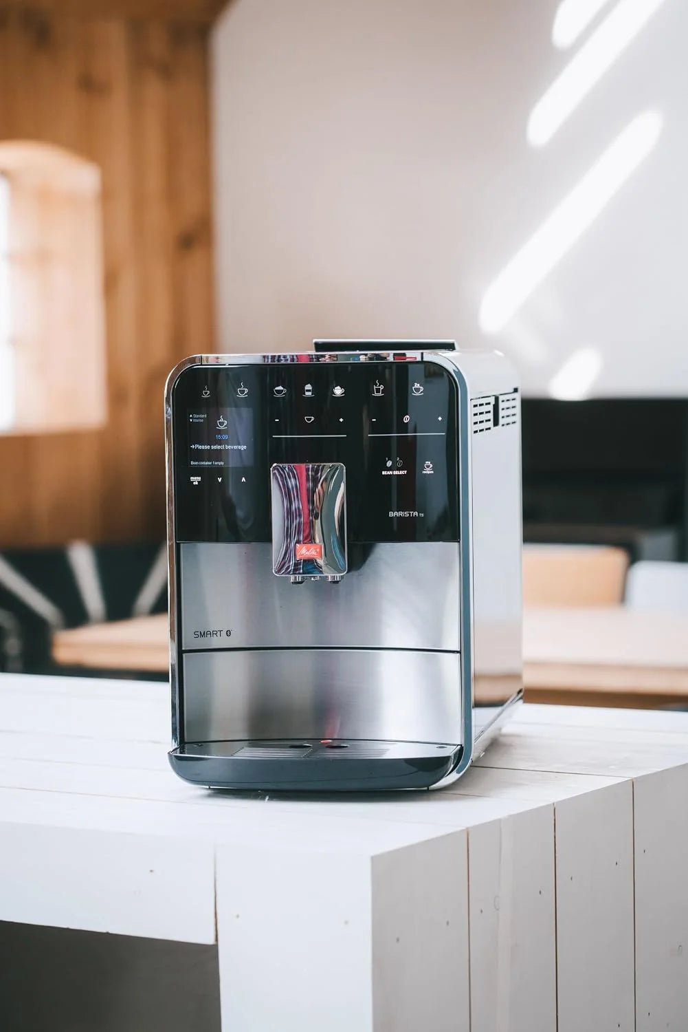 Melitta Caffeo Barista TS Smart F850-101 ekspres do kawy ze zbiornikiem na mleko, aplikacja Connect na telefon (może nie być dostępna w języku polskim), One Touch, filtrowanie Pro Aqua, srebrny