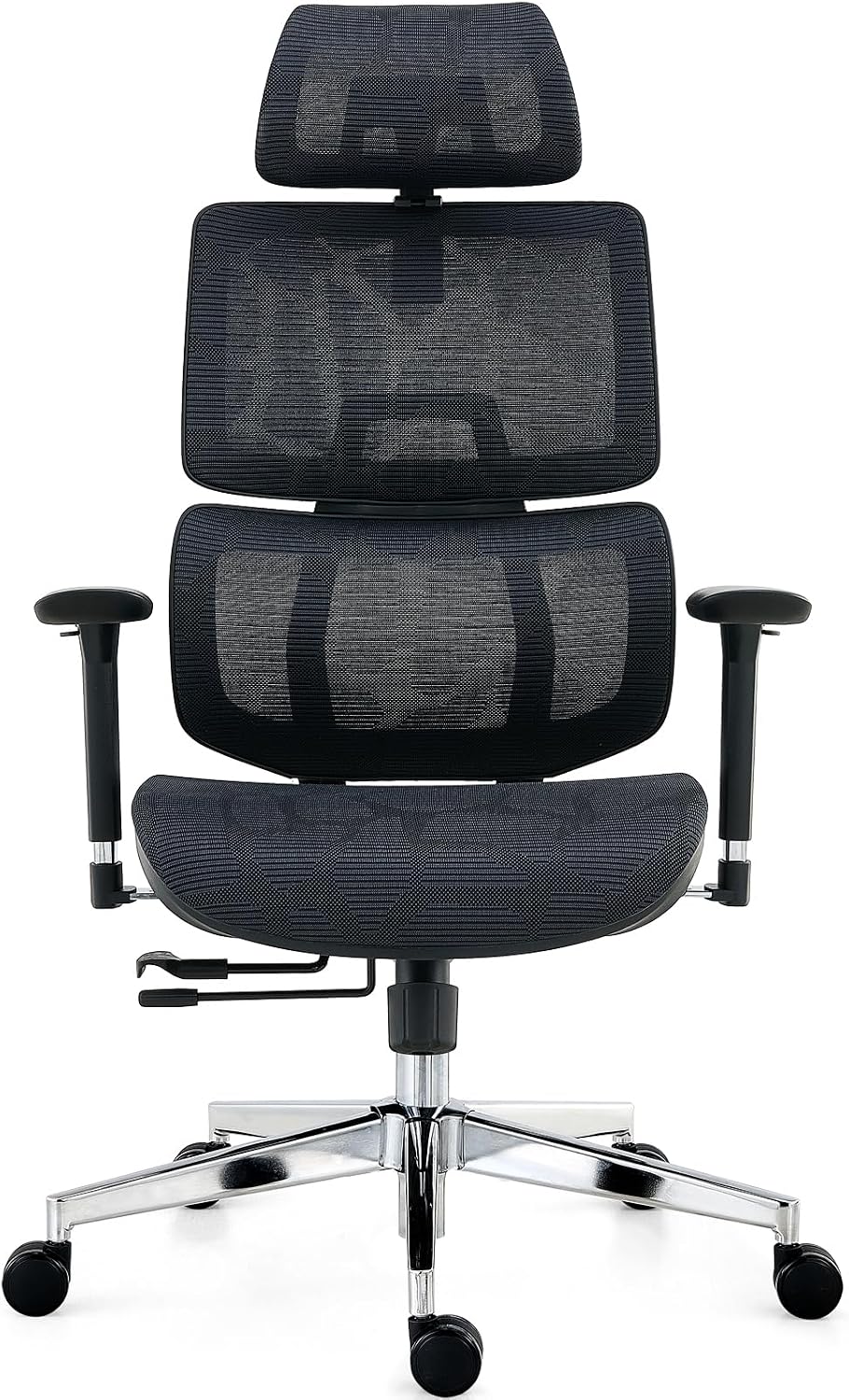 Ergonomiczne krzesło biurowe, ALL-Mesh wysokie oparcie, domowe krzesło biurowe, podparcie lędźwiowe, fotel gamingowy, regulowane podłokietniki i zagłówek 3D, duże i wysokie obrotowe krzesło