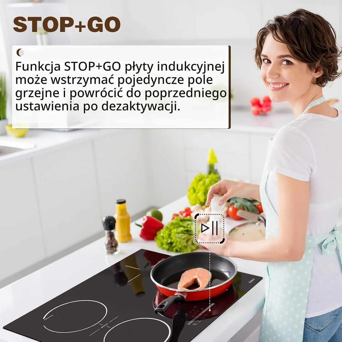 Hobsir Płyta indukcyjna z wtyczką, płyta grzewcza 4 płyty, płyta indukcyjna 60 cm, 3500 W, płyta kuchenna do zabudowy z flexzone, zabezpieczenie przed dziećmi, suwak Touch Control