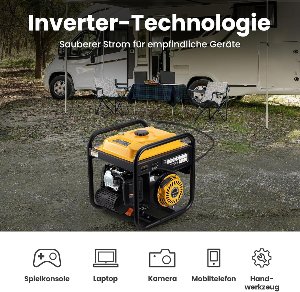 maXpeedingrods Inwerterowy generator prądu 3500 W benzynowy