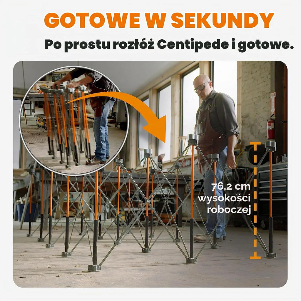 BORA Centipede CK15S składany kozioł roboczy i stół warsztatowy 122 × 244