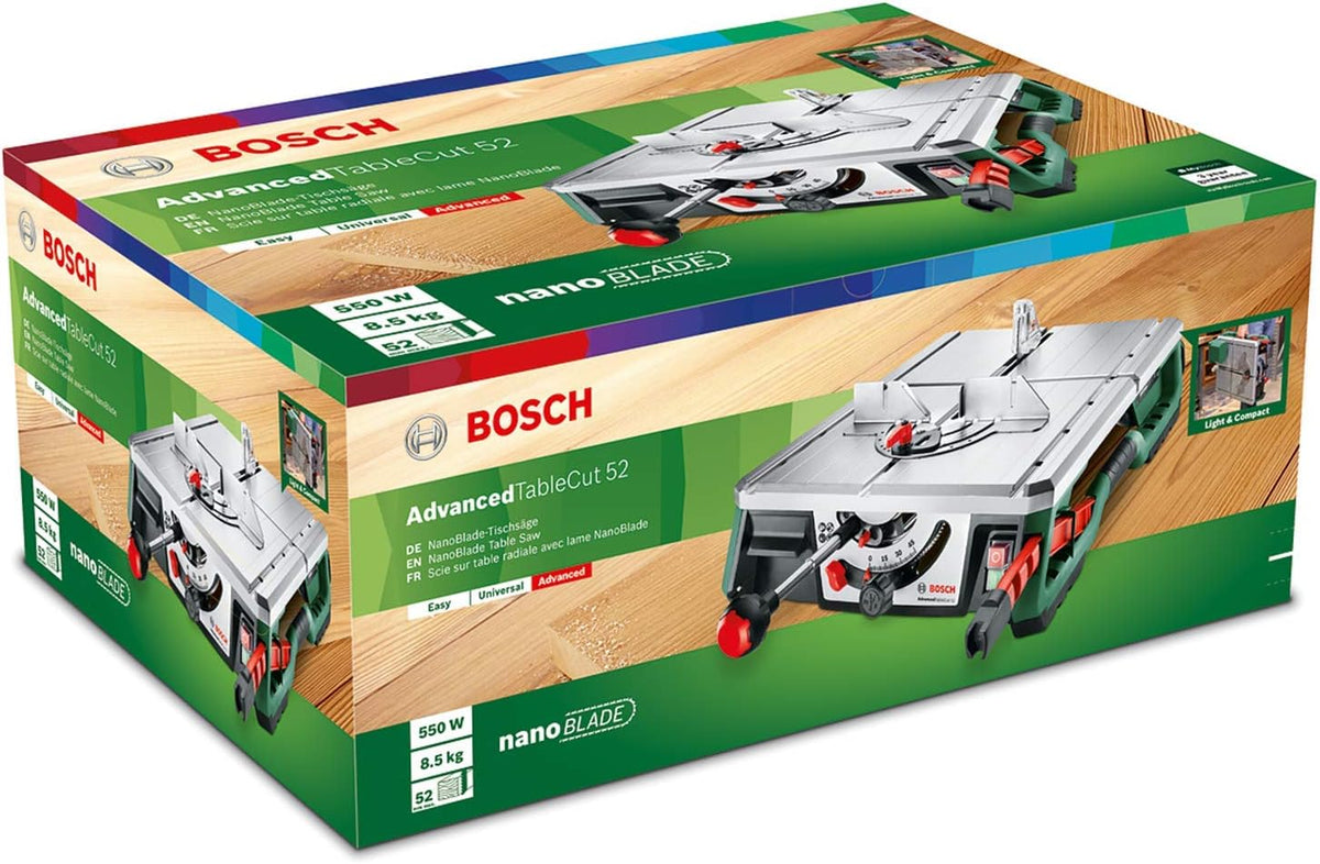 Bosch Home and Garden Piła stołowa AdvancedTableCut 52 (550 W, NanoBlade Wood Basic 65, 8,5 kg, w kartonie)