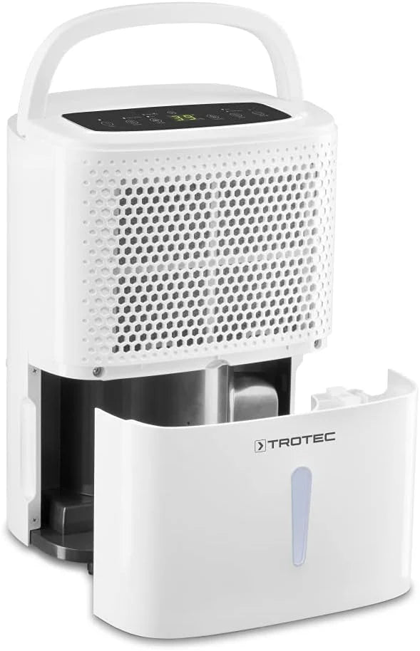 TROTEC Osuszacz powietrza elektryczny TTK 26 E – wydajność 10 L/dzień – powierzchnia 15 m² / 37 m³ – urządzenie osuszające z funkcją automatycznego wyłączania
