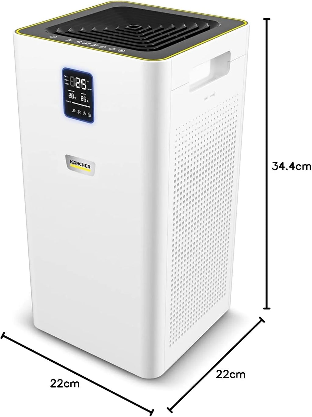 Kärcher Oczyszczacz Powietrza AF 20, Przepływ 220 m³/h, Wielkość Pomieszczenia 20 m², Wydajność Usuwa 99.95% Cząsteczek do 0.3 μm Takich jak Kurz, Pyłki i Alergeny, Timer, Tryb Automatyczny i Nocny