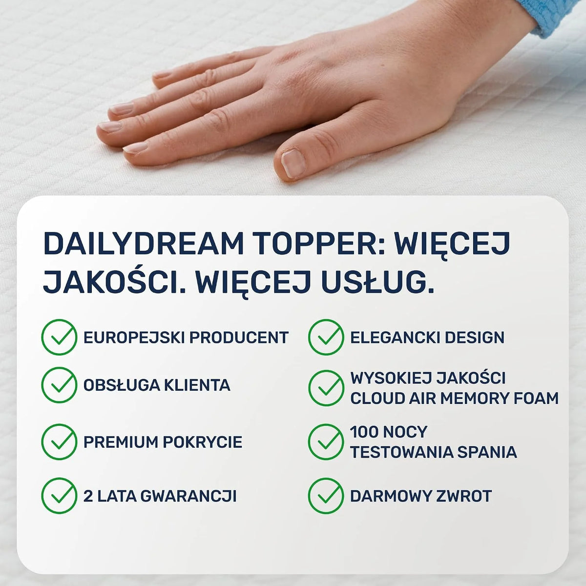 Dailydream materac z elastycznej wiskozy, model M z pianką pamięciową, 160 x 200 x 5 cm, edycja standardowa