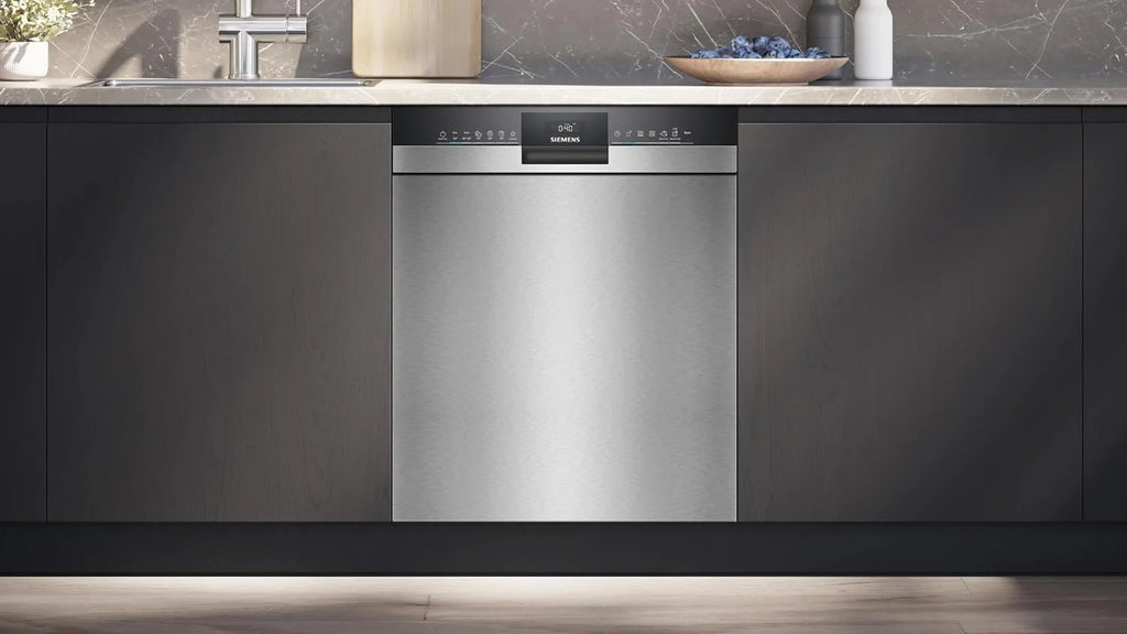 Siemens SN43HS03TE iQ300, zmywarka do naczyń do zabudowy 60 cm, kosz na sztućce, potwierdzona wydajność higieniczna, smartStart, górny kosz z regulacją wysokości, varioSpeed, asystent programu
