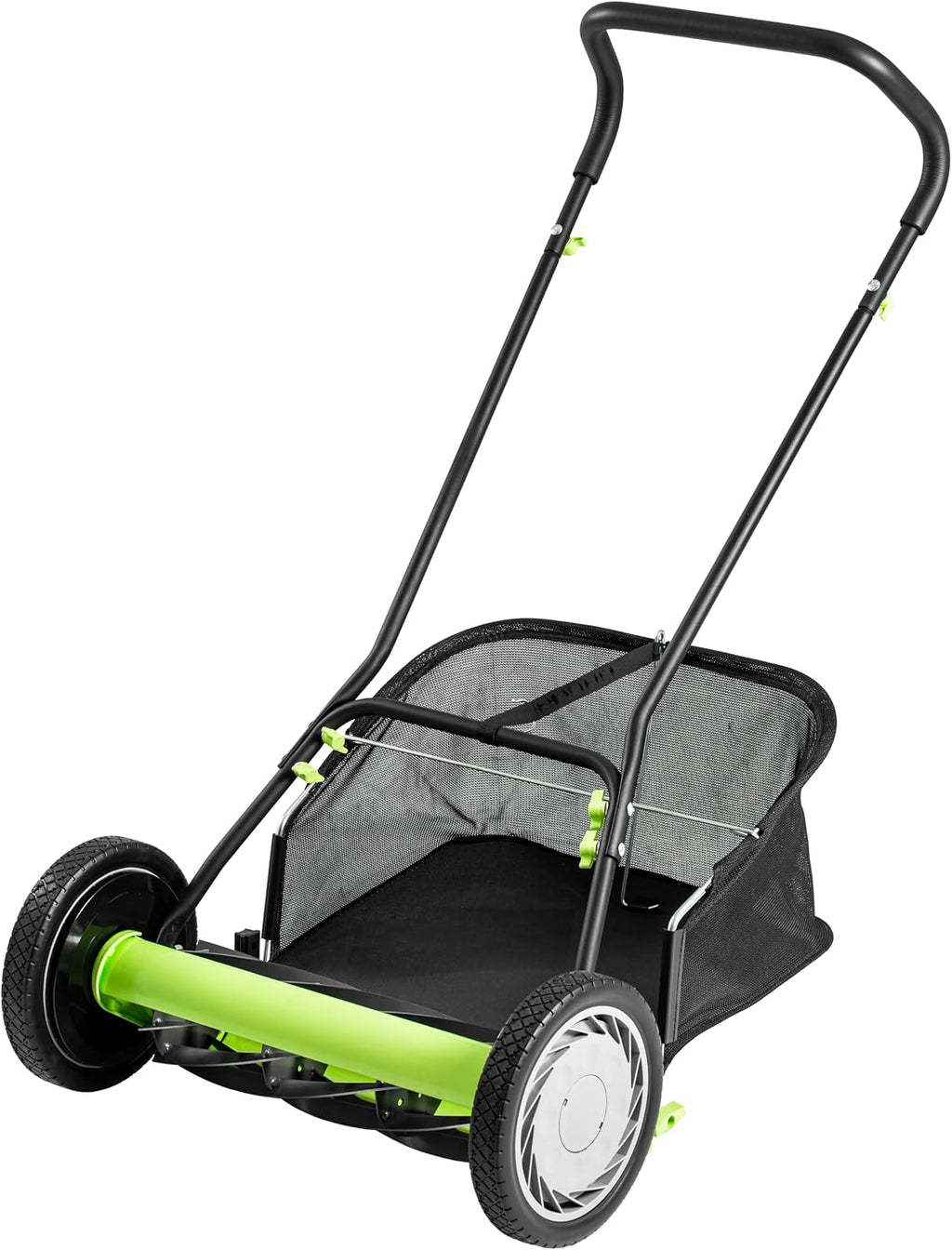 Earthwise 918-18EWG kosiarka bębnowa, 18", z koszem na trawę z 9 nożami, czarna