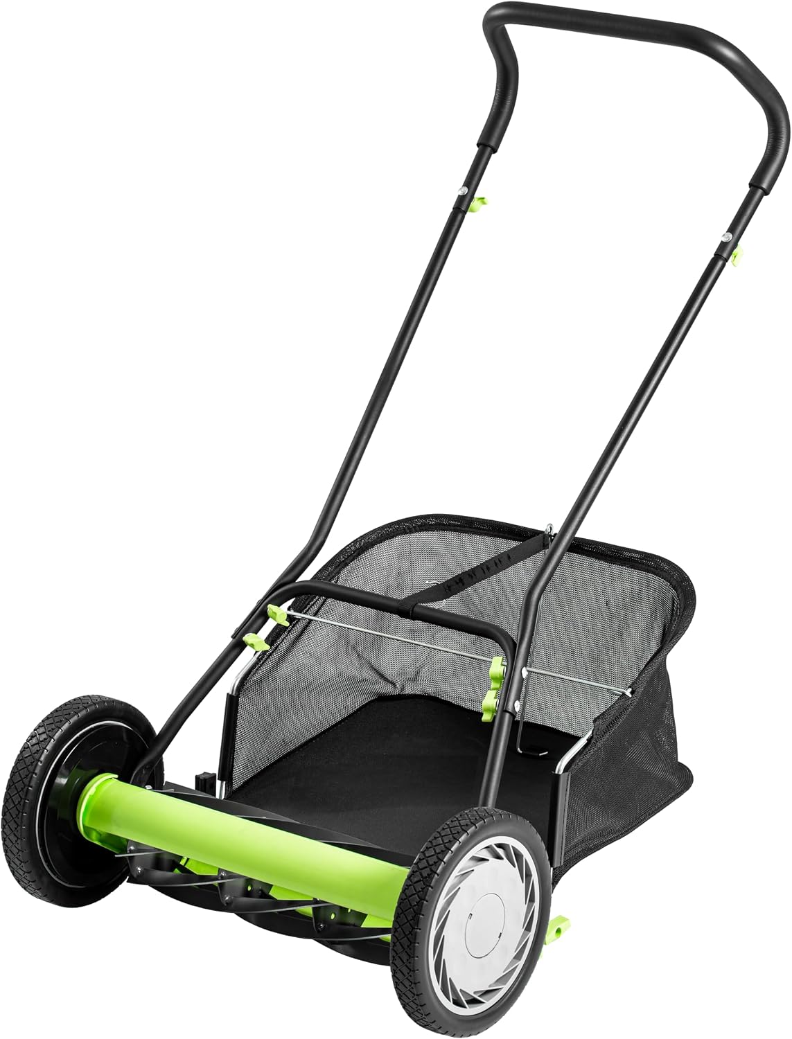 Earthwise 918-18EWG kosiarka bębnowa, 18", z koszem na trawę z 9 nożami, czarna