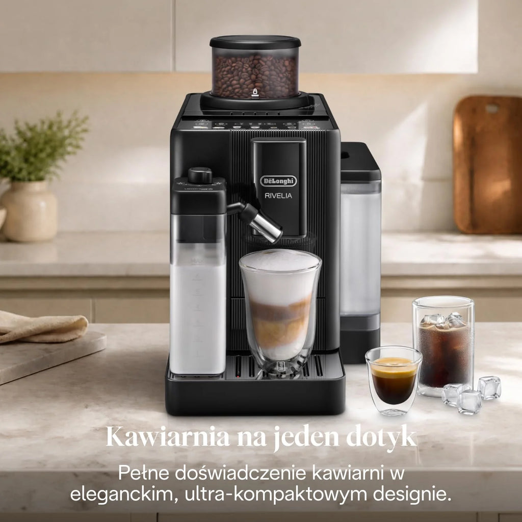 De'Longhi Rivelia Start - Automatyczny Ekspres do Kawy 10 Napojów Beżowy