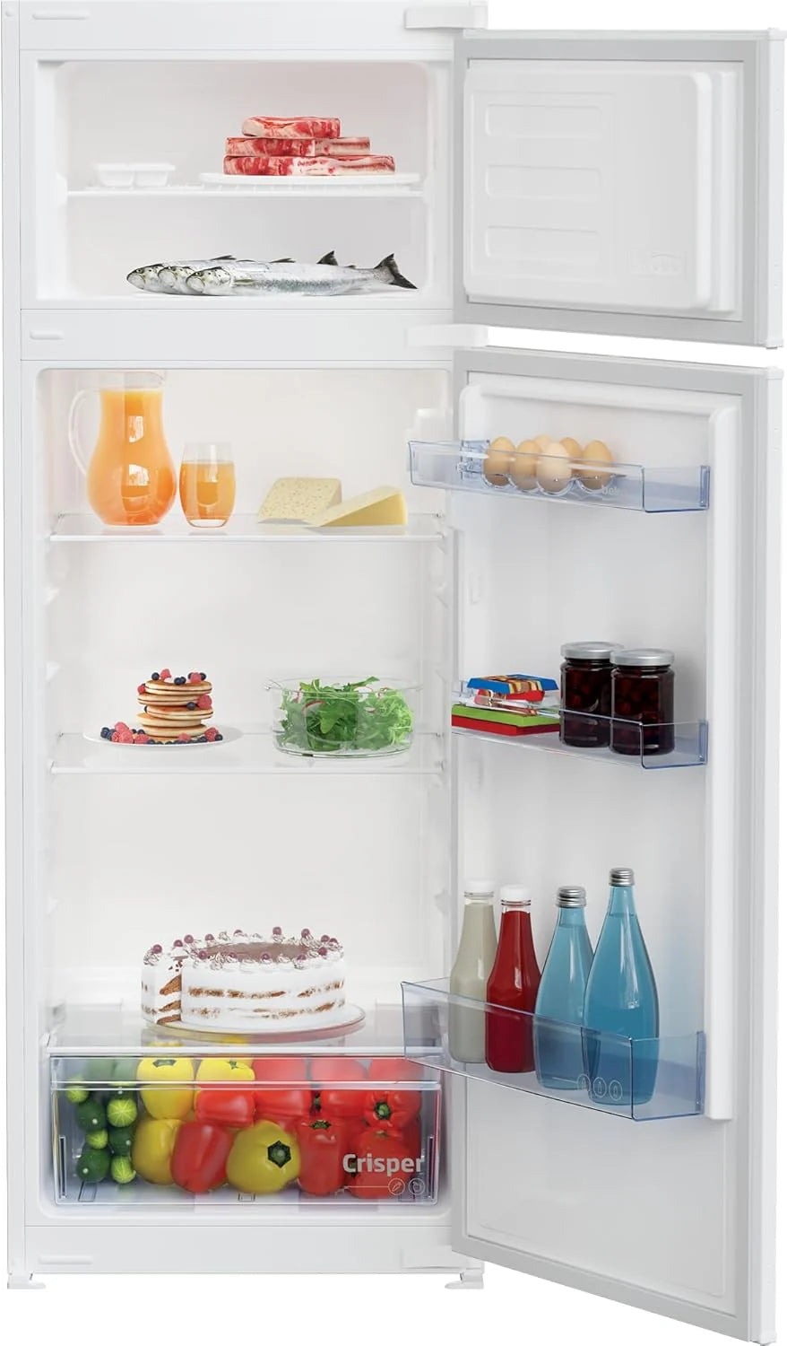 Beko BDSA250K4SN b100 lodówko-zamrażarka do zabudowy, pojemność użytkowa 220 l, chłodzenie 176 l, zamrażanie 44 l, wnęka 145, technologia drzwi holowanych, 37 dB, urządzenie do zabudowy, kolor biały