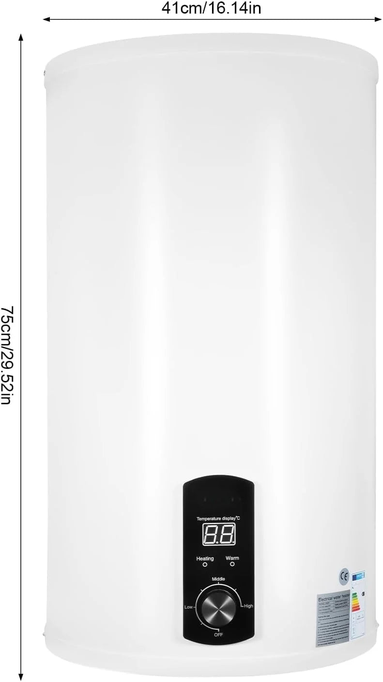 Elektryczny bojler, 70 litrów, bojler na gorącą wodę, 2000 W, 220 V, zawieszenie ścienne, elektryczny bojler, energooszczędny, moc grzewcza, bojler, emaliowany pojemnik wewnętrzny, wyświetlacz