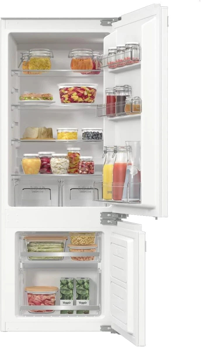 Gorenje RKI514D22 lodówko-zamrażarka do zabudowy/145 nisz/zawias drzwiowy stały/EEK: D/FrostLess/208 litrów/cyfrowy wskaźnik temperatury/oświetlenie LED/zawias drzwiowy wymienny/wys. x szer. x gł