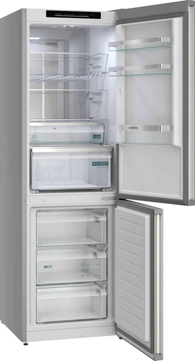 Siemens iQ300 wolnostojąca lodówko-zamrażarka 186 x 60 cm, KG36NVIBG, chłodzenie 218 l i zamrażanie 103 l, całkowita noFrost, bezproblemowe umieszczenie, szuflada hyperFresh 0ºC, z powłoką