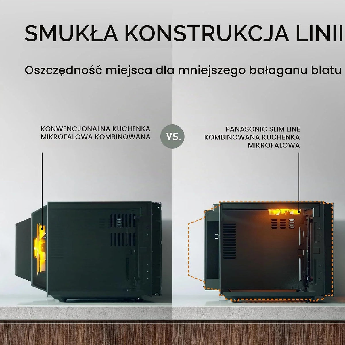 Panasonic NN-CT56RBEPG 27 l kuchenka mikrofalowa kombi 4 w 1 z Airfryer, inwerter 1000 W, 19 automatycznych programów, grill konwekcyjny, oszczędność miejsca, smukła konstrukcja, czarna