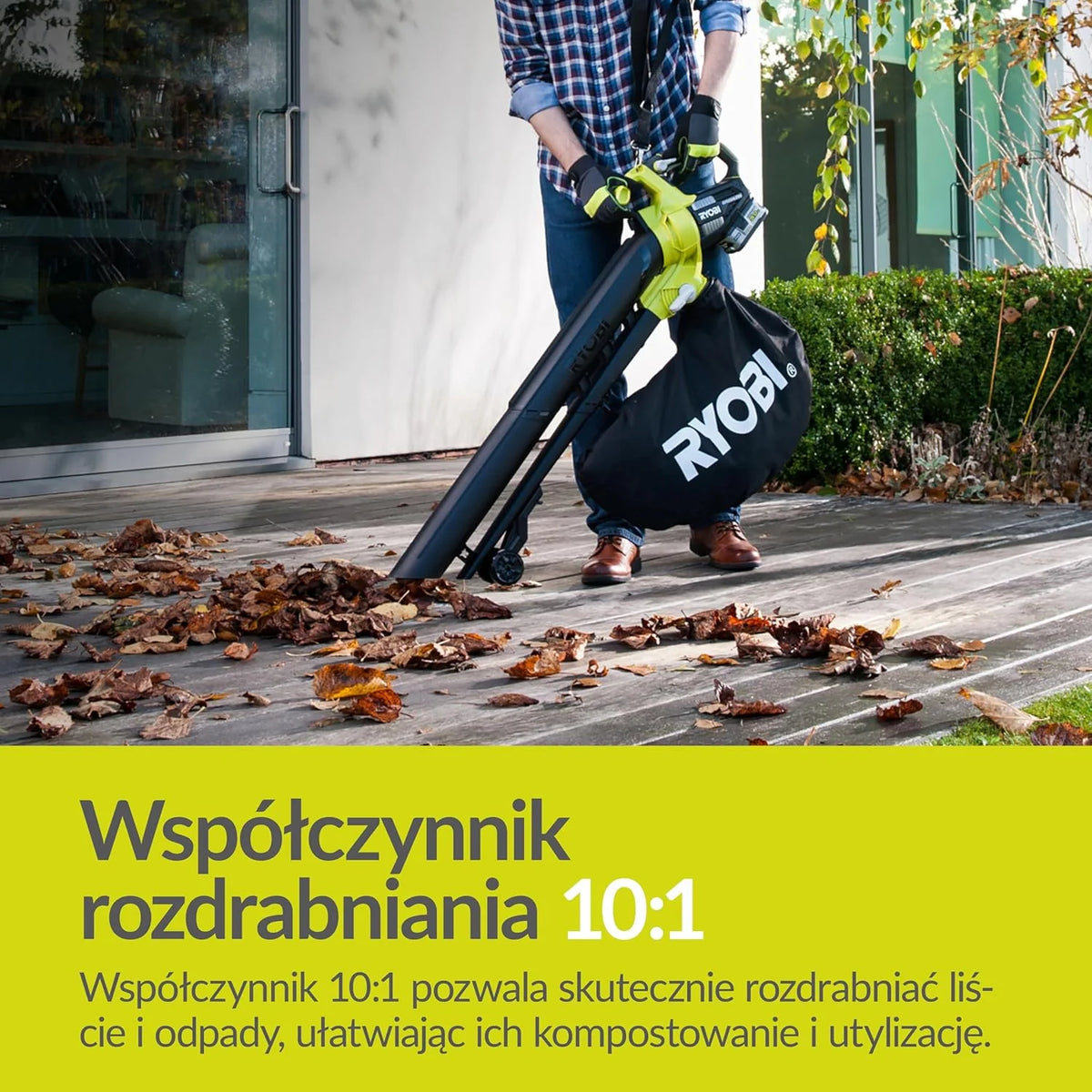 Ryobi Bezszczotkowa Dmuchawa Odkurzacz 18 V, OVB18, Model bez Akumulatora i Ładowarki