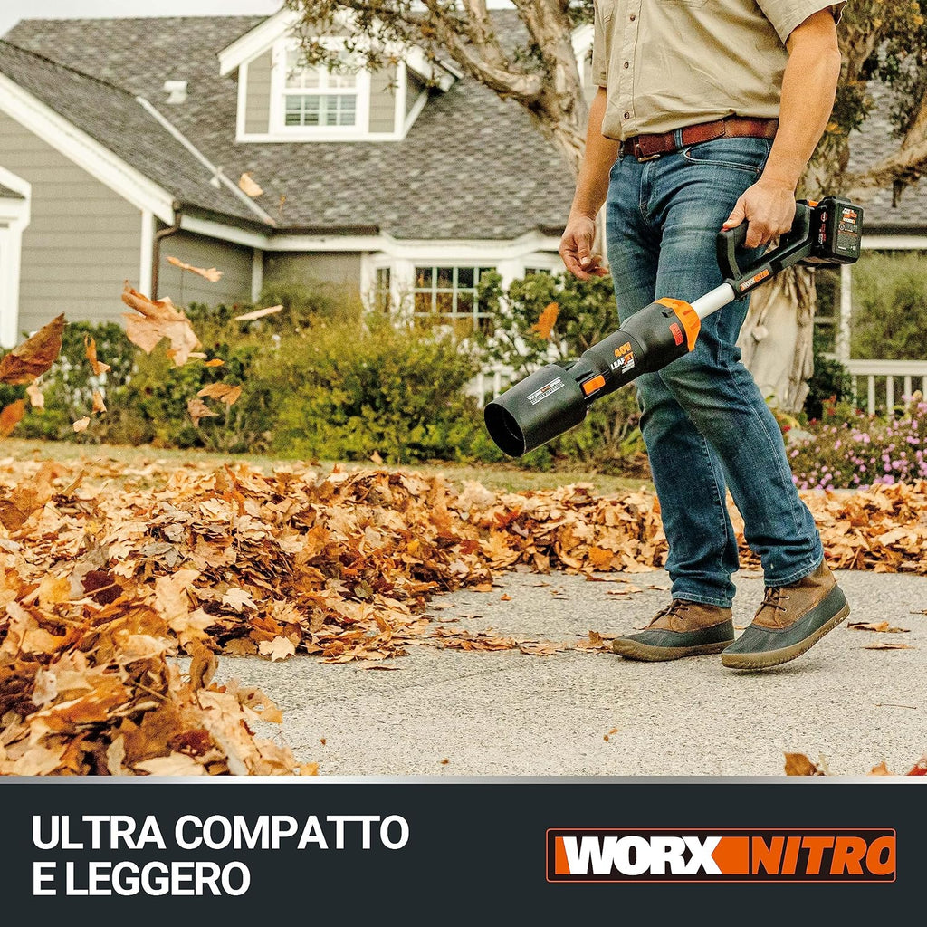 WORX Akumulatorowa dmuchawa do liści 40 V Leafjet WG585E.9 bez akumulatora i ładowarki, czarny/pomarańcozwy